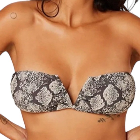 NWT Andie Swim The Scala Strapless Snakeskin Print Swimsuit Top Size Small - Picture 1 of 5